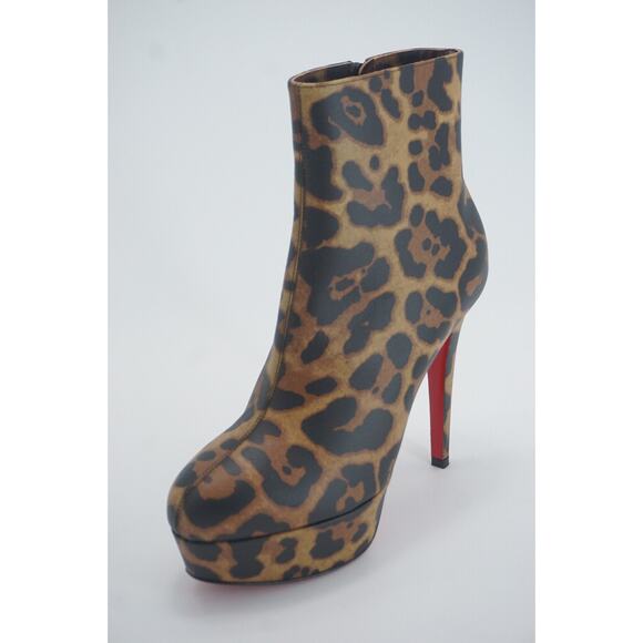 Christian Louboutin Bianca Bootie Size 35.5 NIB $1295 Leopard 120MM Platform - Picture 2 of 10